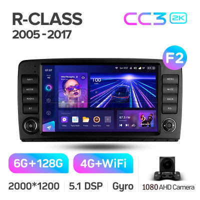 Штатная магнитола Teyes CC3 6+128 Gb Mercedes Benz R-Class W251 R280 R300 R320 2005-2017 button (F2) 9" 2k (L1)