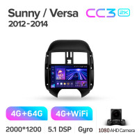 Штатная магнитола Teyes CC3 4+64 Gb Nissan Sunny Versa C17 2012-2014 9" 2k