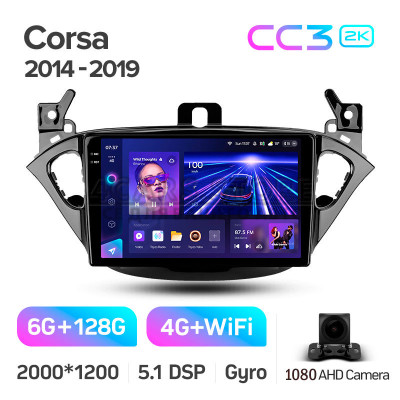 Штатная магнитола Teyes CC3 6+128 Gb Opel Corsa 2014-2019 9" 2k