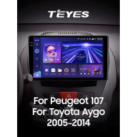 Штатна магнітола Teyes CC3 4+64 Gb Peugeot 107 Toyota Aygo 2005-2014 10" 2k