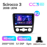 Штатная магнитола Teyes CC3 4+64 Gb Volkswagen Scirocco 3 III Mk3 2008-2014 (F2) 9" 2k