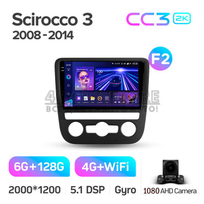 Штатна магнітола Teyes CC3 6+128 Gb Volkswagen Scirocco 3 III Mk3 2008-2014 (F2) 9" 2k
