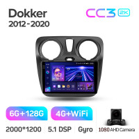 Штатная магнитола Teyes CC3 6+128 Gb Renault Dokker 2012-2020 9" 2k