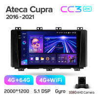 Штатная магнитола Teyes CC3 4+64 Gb Seat Ateca Cupra 2016-2021 9" 2k