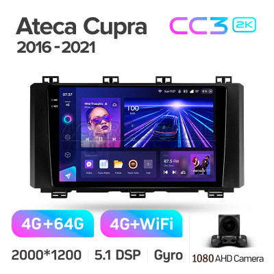 Штатная магнитола Teyes CC3 4+64 Gb Seat Ateca Cupra 2016-2021 9" 2k