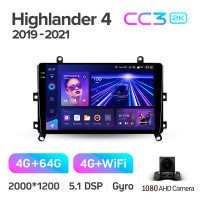 Штатна магнітола Teyes CC3 4+64 Gb Toyota Highlander 4 XU70 2019-2021 9" 2k (L1)