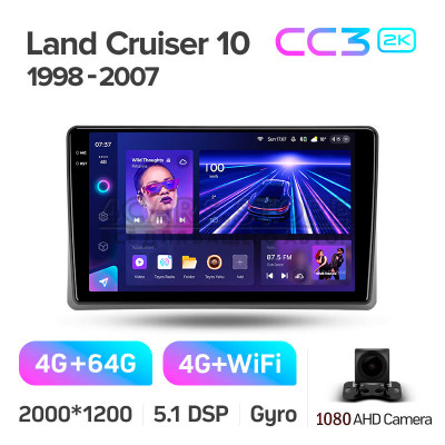 Штатна магнітола Teyes CC3 4+64 Gb Toyota Land Cruiser 10 J100 100 1998-2007 9" 2k