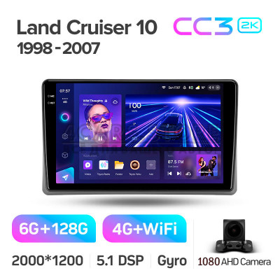 Штатная магнитола Teyes CC3 6+128 Gb Toyota Land Cruiser 10 J100 100 1998-2007 9" 2k