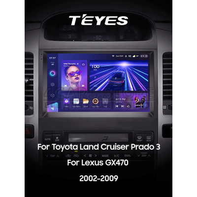 Штатная магнитола Teyes CC3 6+128 Gb Toyota Land Cruiser Prado 120 3 III Lexus GX470 GX 470 J120 2002-2009 (F3) 9" 2k