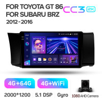 Штатна магнітола Teyes CC3 4+64 Gb Toyota GT 86 For Subaru BRZ (Left hand drive) 2012-2016 9" 2k