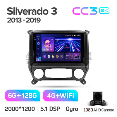 Штатна магнітола Teyes CC3 6+128 Gb Chevrolet Silverado 3 GMTK2 2013-2019 10" 2k