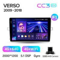 Штатная магнитола Teyes CC3 4+64 Gb Toyota Verso R20 2009-2018 (F1) 9" 2k