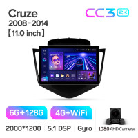 Штатна магнітола Teyes CC3 6+128 Gb Chevrolet Cruze J300 2008-2014 11" 2k