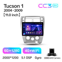 Штатная магнитола Teyes CC3 6+128 Gb Hyundai Tucson 1 2004-2009 11" 2k