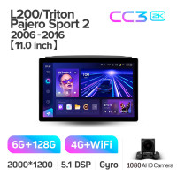 Штатна магнітола Teyes CC3 6+128 Gb Mitsubishi Pajero Sport 2 L200 Triton 2008-2016 (CAN BUS) 11" 2k (L1)