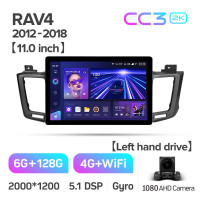 Штатная магнитола Teyes CC3 6+128 Gb Toyota RAV4 4 XA40 5 XA50 2012-2018 11" 2k