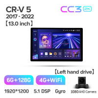 Штатная магнитола Teyes CC3 6+128 Gb Honda CR-V CR-V 5 RT RW 2017-2022 13" 2k