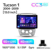 Штатная магнитола Teyes CC3 6+128 Gb Hyundai Tucson 1 2004-2009 13" 2k
