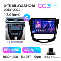 Штатна магнітола Teyes CC3 6+128 Gb Nissan X-Trail X Trail 3 T32 2013-2022- (F2) Automatic air conditioning (C) 13" 2k
