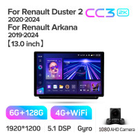 Штатная магнитола Teyes CC3 6+128 Gb Renault Duster HM 2 2020-2023 (F1) 13" 2k