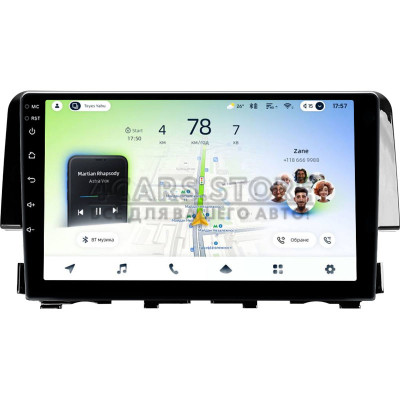 Штатна магнітола Teyes CC4L 4+64 Gb Honda Civic 10 FC FK 2015-2020 9"