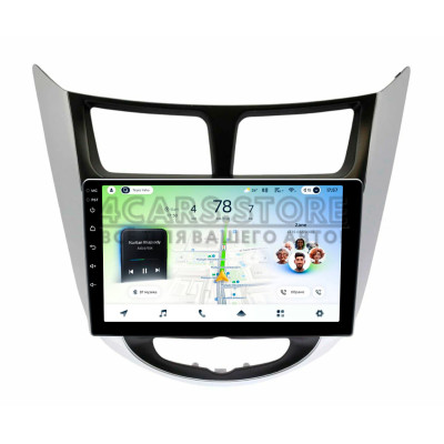 Штатная магнитола Teyes CC4L 6+64 Gb Hyundai Solaris 1 2010-2016 Silver+Black 9"