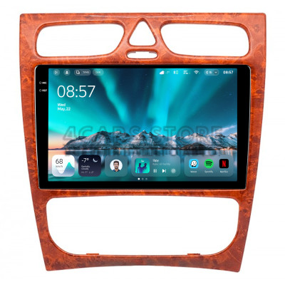 Штатна магнітола Teyes CC4 6+64 Gb Mercedes Benz C Class S203 CL203 W203 2000-2004 wooden 9" 2k (L1)