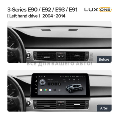 Штатная магнитола Teyes LUX ONE 6+128 Gb BMW 3-Series E90/E92/E93/E91 CCC (Left hand drive) 2004-2014 12.3"