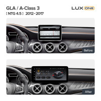 Штатна магнітола Teyes LUX ONE 6+128 Gb Mercedes Benz A-Class 3 W176/GLA-Class X156 NTG 4.5 2012-2017 12.3"