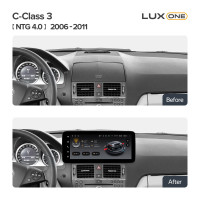 Штатна магнітола Teyes LUX ONE 6+128 Gb Mercedes Benz C-Class 3 W204 C204 S204 NTG 4.0 2006-2011 12.3"
