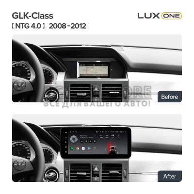 Штатна магнітола Teyes LUX ONE 6+128 Gb Mercedes Benz GLK-Class X204 NTG 4.0 2008-2012 12.3"