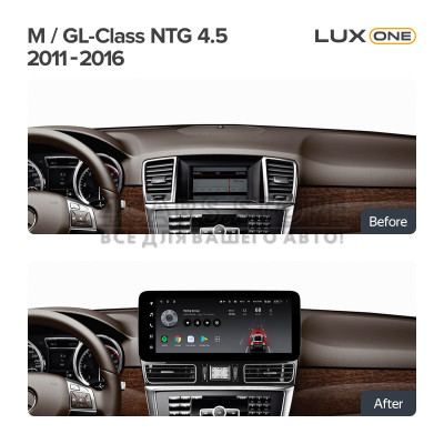 Штатна магнітола Teyes LUX ONE 6+128 Gb Mercedes Benz M-Class 3 W166 / GL-Class 2 X166 NTG 4.5 (Left hand drive) 2011-2016 12.3"