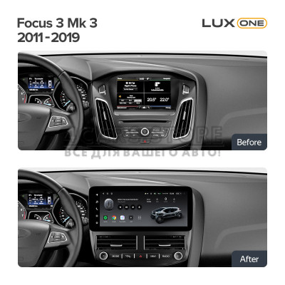 Штатная магнитола Teyes LUX ONE 6+128 Gb Ford Focus 3 Mk 3 2011-2019 12.3" (L2)