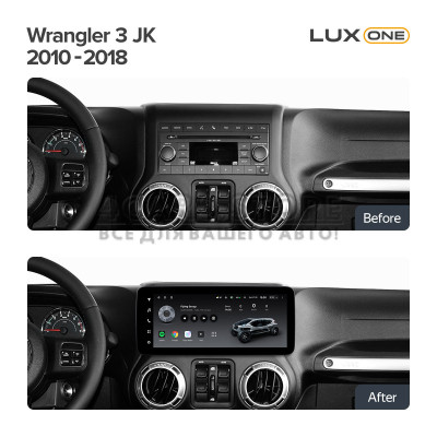 Штатна магнітола Teyes LUX ONE 6+128 Gb Jeep Wrangler 3 JK (YJ) 2010-2018 12.3" (L1)