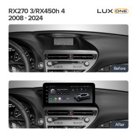 Штатна магнітола Teyes LUX ONE 6+128 Gb Lexus RX270 3 RX450h 3 AL10 2008-2015 RX450h 4 AL20 (B1) 2015-2024 12.3" (L3)
