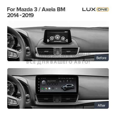 Штатная магнитола Teyes LUX ONE 6+128 Gb Mazda 3 Mazda3 3 Axela BM 2013-2017 (A) 12.3"