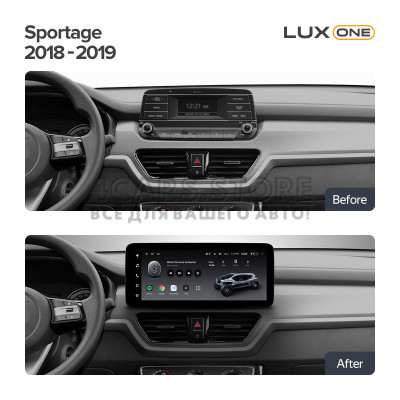 Штатная магнитола Teyes LUX ONE 6+128 Gb с круговым обзором 360° Kia Sportage 2018-2019 (A) 12.3" (L1)