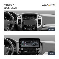 Штатная магнитола Teyes LUX ONE 6+128 Gb с обзором 360° Mitsubishi Pajero 4 V80 V90 2006-2024 (A) 12.3" (L3)