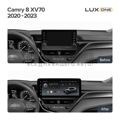 Штатная магнитола Teyes LUX ONE 6+128 Gb с круговым обзором 360° Toyota Camry 8 XV70 2020-2023 12.3"