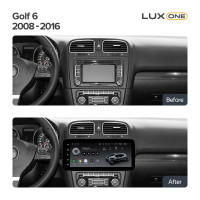 Штатна магнітола Teyes LUX ONE 6+128 Gb з коловим оглядом 360° Volkswagen Bora Golf 6 Passat Scirocco Sharan Touran For Skoda Octavia Fabia 2 (Y 12.3"