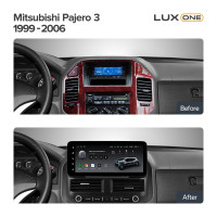 Штатна магнітола Teyes LUX ONE 6+128 Gb з коловим оглядом 360° Mitsubishi Pajero 3 V70 V60 1999-2006 12.3"