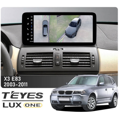 Штатна магнітола Teyes LUX ONE 6+128 Gb з коловим оглядом 360° BMW X3 E83 CCC (Left hand drive) 2003-2011 12.3"