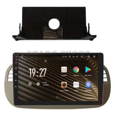 Штатна магнітола SIGMA S9464 ANDROID 12 4+64 Gb 4G DSP Fiat 500 2007-2015 Beige 9"