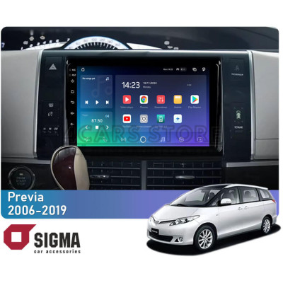 Штатна магнітола SIGMA X9464 ANDROID 10 4+64 Gb 4G DSP Toyota Previa XR50 2006 - 2019 9"