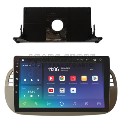 Штатна магнітола SIGMA X9464 ANDROID 10 4+64 Gb 4G DSP Fiat 500 2007-2015 Beige 9"