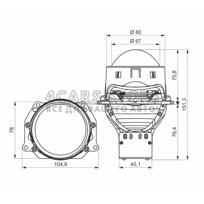 Автомобильные линзы AMS ULTIMATE S2 3" F
