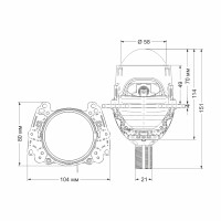 Автомобільні лінзи AMS ORIGINAL A1 2.5 F/R