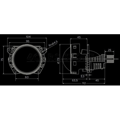 Світлодіодна лінза DriveX BiLED Evolution F1 6000K 24V Світлодіодна лінза DriveX BiLED Evolution F1 6000K 24V