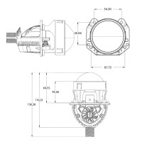 Автомобільні лінзи Cyclone LED BL 2.5" I1 MAX 55/63W
