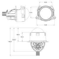 Автомобільні лінзи Cyclone LED BL 3.0" I2 MAX 55/63W